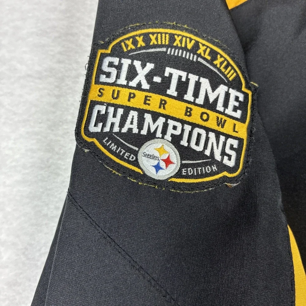 Reebok Pittsburg Steelers NFL On Field‎ 1/4 Zip Windbreaker Super Bowl Size XL
